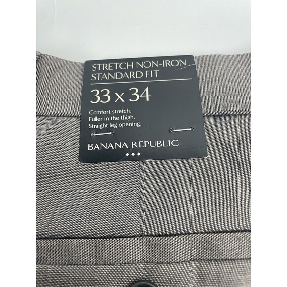 Banana Republic Mens Non-Iron Stretch Brown Straight Leg Dress Pants 33x34 New - Picture 11 of 12